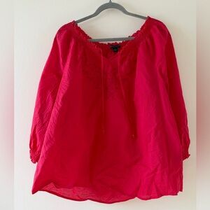 Westbound vibrant pink blouse, 100% cotton, 1X